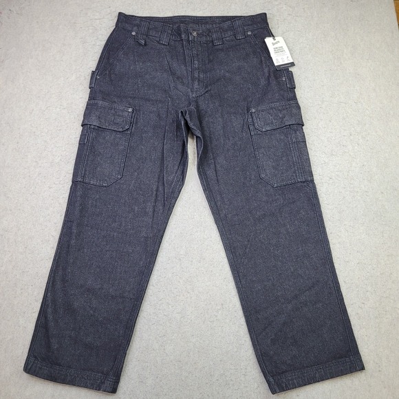 Duluth Trading Demo Crew Relaxed Fit Cargo Work Pants Mens 36x30 Black Flex NEW - Picture 1 of 14